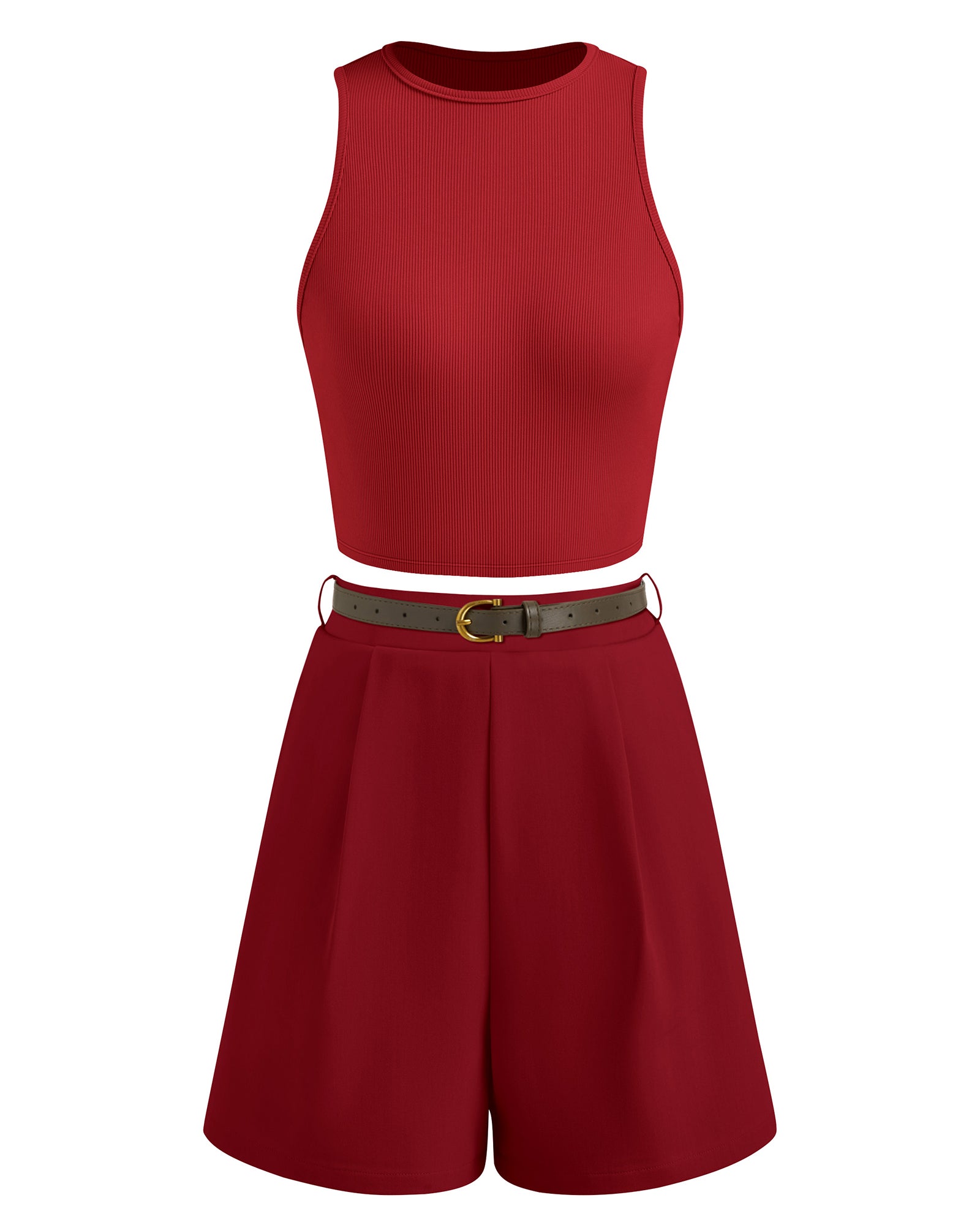 BTFBM Two Piece Sets for Women Spring Matching Set Sleeveless Tank Knit Tops Shorts Business Clothing Vacation Outfits