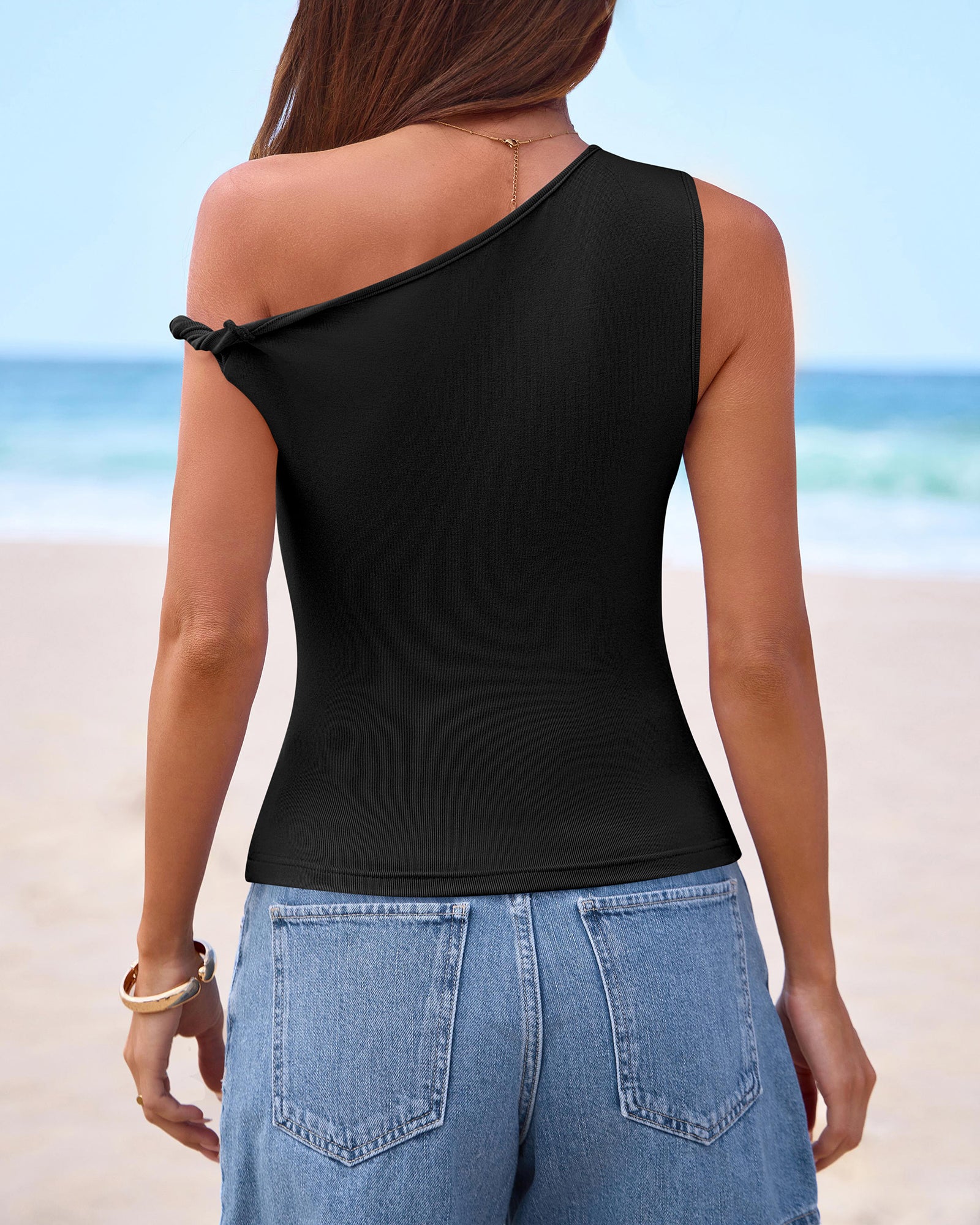 BTFBM Off The Shoulder Tops for Women 2026 Cute Summer Casual Sleeveless Slim Fit y2k Spring Outfits Going Out Tank Top