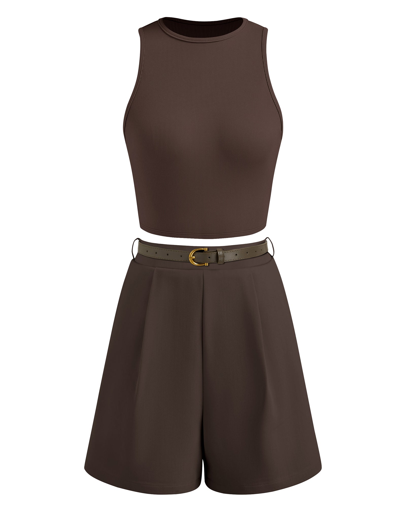 BTFBM Two Piece Sets for Women Spring Matching Set Sleeveless Tank Knit Tops Shorts Business Clothing Vacation Outfits