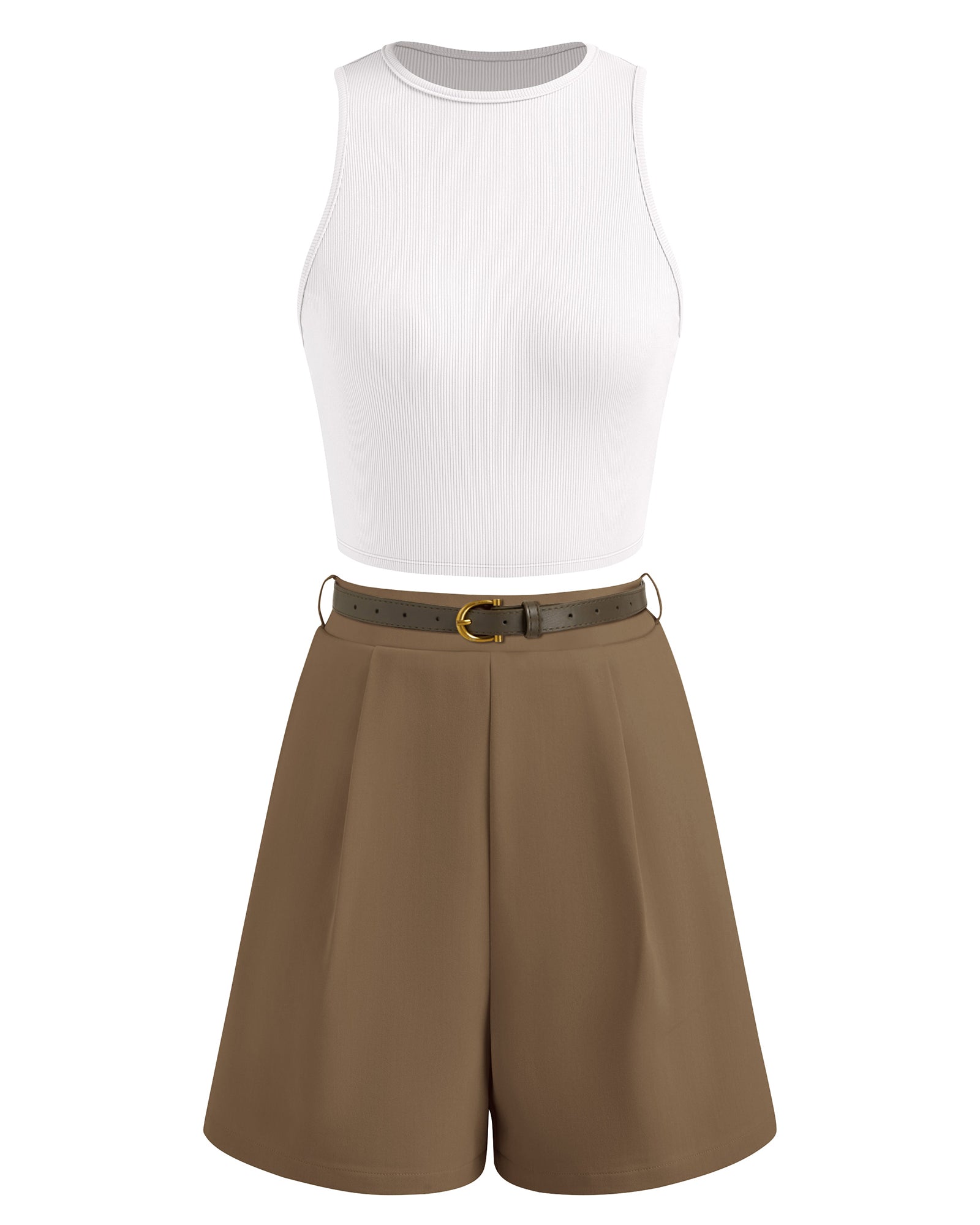 BTFBM Two Piece Sets for Women Spring Matching Set Sleeveless Tank Knit Tops Shorts Business Clothing Vacation Outfits