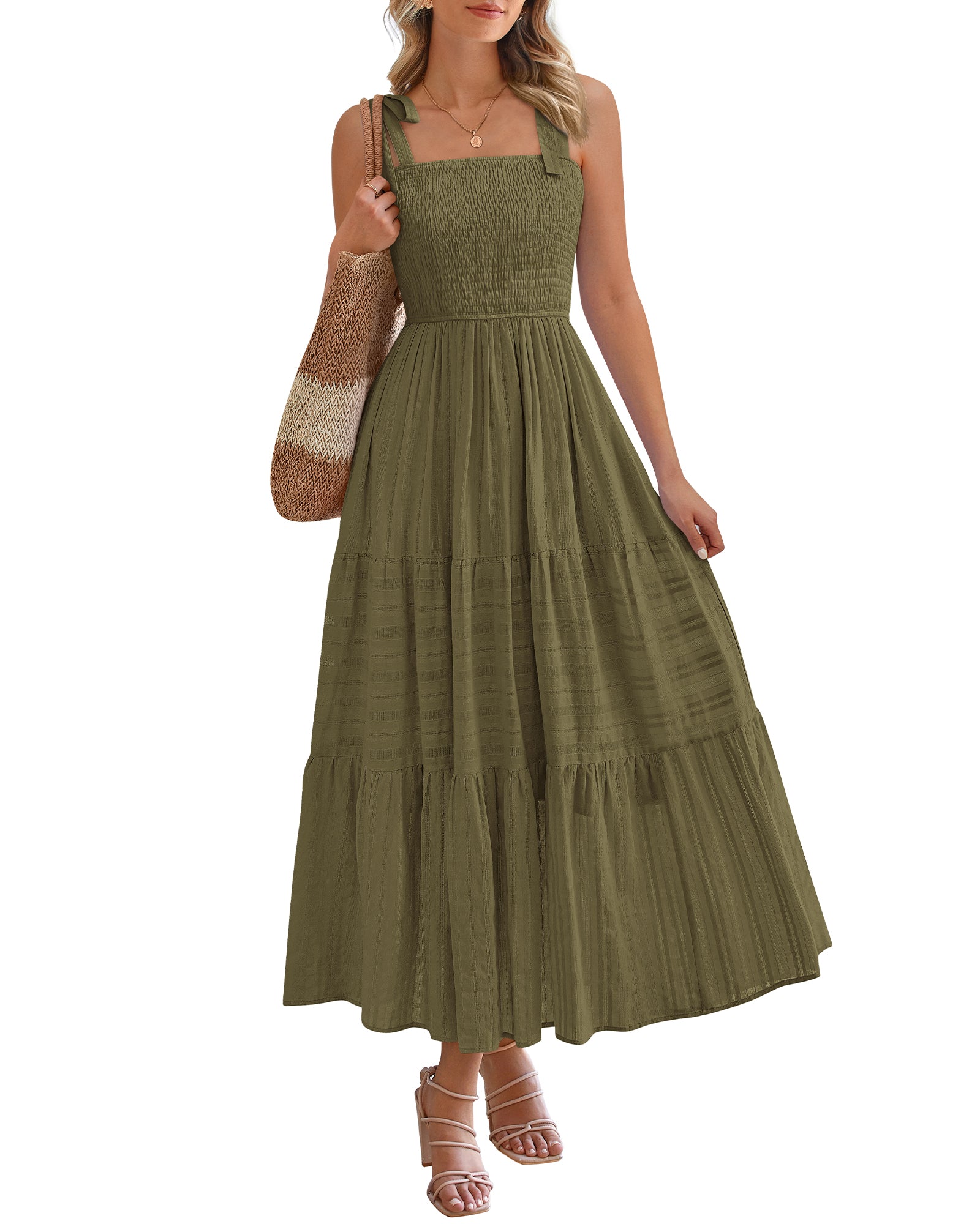 BTFBM Boho Maxi Dress Sleeveless Summer Dresses for Women 2026 Beach Vacation Smocked A Line Casual Sundress Pockets