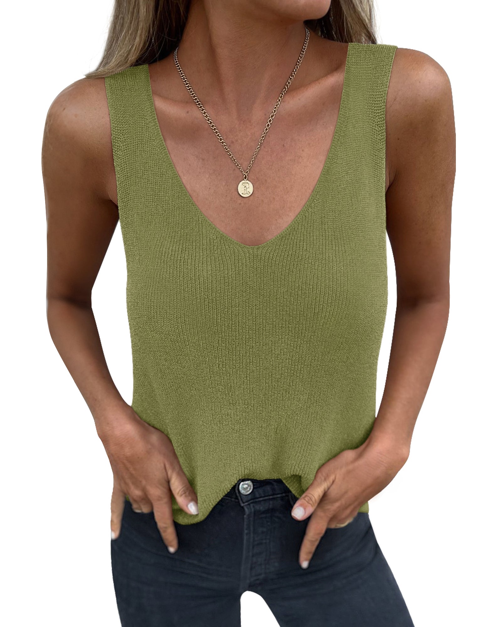 BTFBM Sweater Vest Women 2026 Spring Summer Sleeveless V Neck Ribbed Knit Basic Loose Fit Tank Tops Vacation Outfits