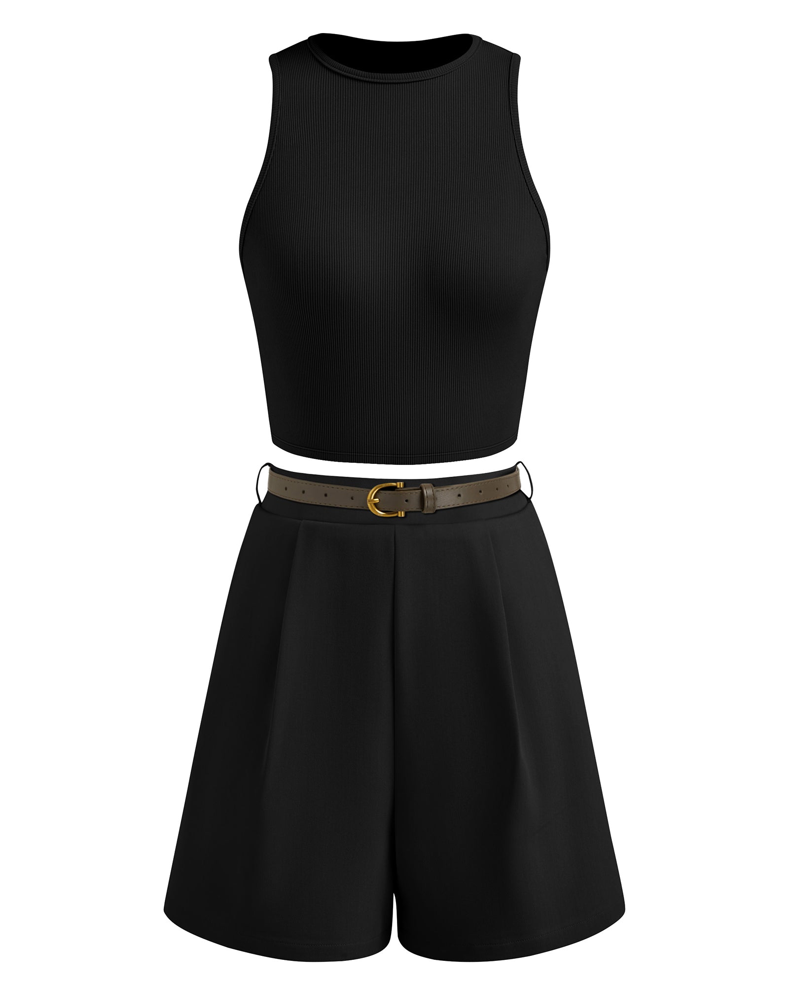 BTFBM Two Piece Sets for Women Spring Matching Set Sleeveless Tank Knit Tops Shorts Business Clothing Vacation Outfits