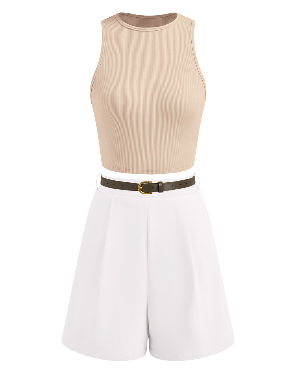 BTFBM Two Piece Sets for Women Spring Matching Set Sleeveless Tank Knit Tops Shorts Business Clothing Vacation Outfits