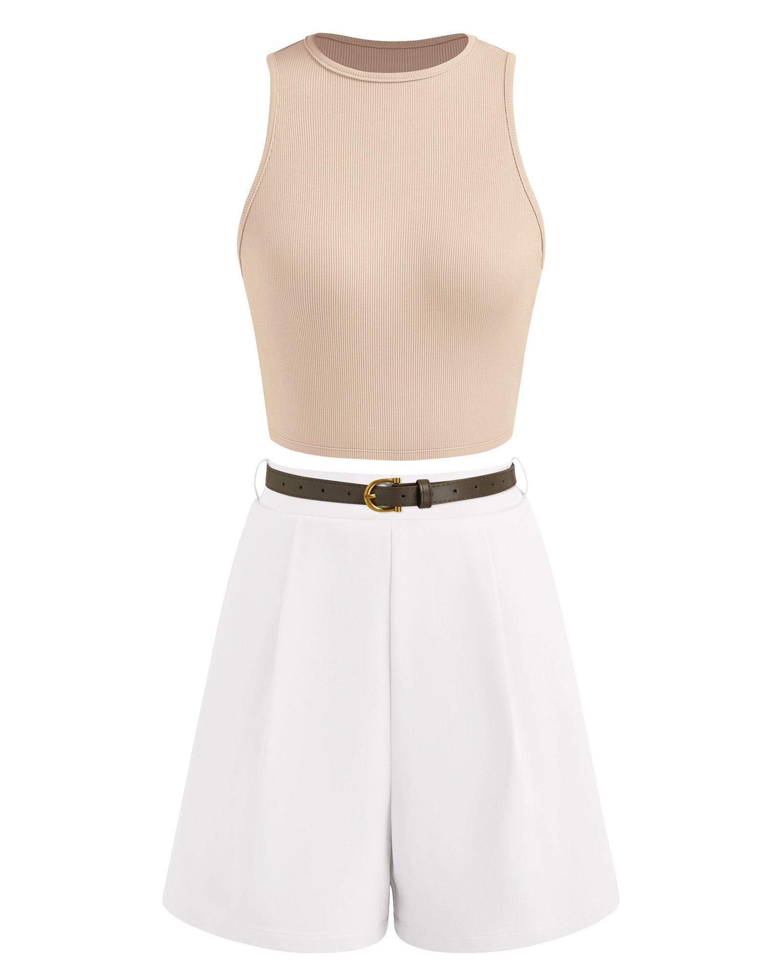 BTFBM Two Piece Sets for Women Spring Matching Set Sleeveless Tank Knit Tops Shorts Business Clothing Vacation Outfits