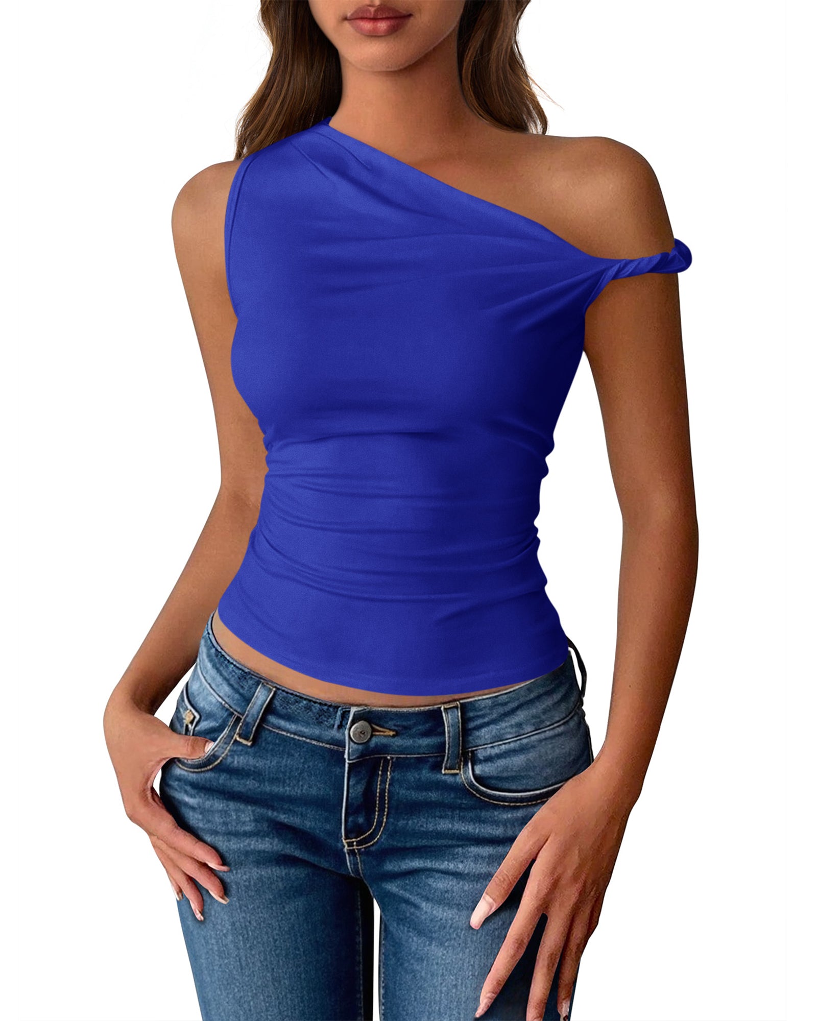 BTFBM Off The Shoulder Tops for Women 2026 Cute Summer Casual Sleeveless Slim Fit y2k Spring Outfits Going Out Tank Top