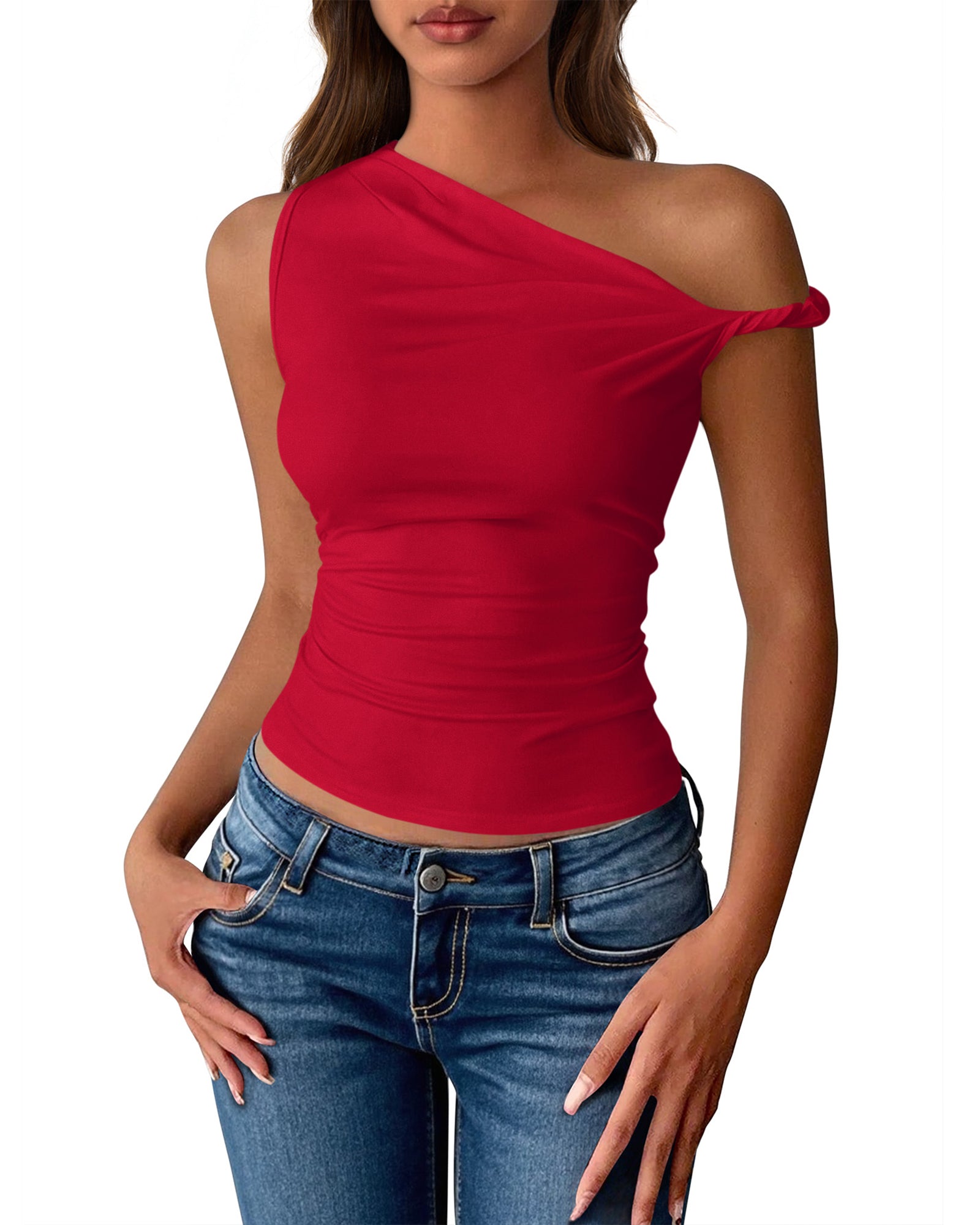 BTFBM Off The Shoulder Tops for Women 2026 Cute Summer Casual Sleeveless Slim Fit y2k Spring Outfits Going Out Tank Top