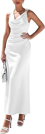 BTFBM Summer Dress for Women Sleeveless Solid Bodycon Homecoming Prom Cocktail Party Wedding Guest Maxi Dress