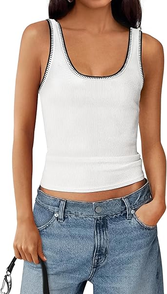 BTFBM Sleeveless Tops for Women 2026 Summer Scoop Neck Tank Ribbed Knit Slim Fit Sweater Vest Casual Beach Vacation