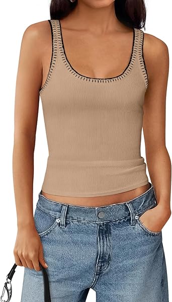 BTFBM Sleeveless Tops for Women 2026 Summer Scoop Neck Tank Ribbed Knit Slim Fit Sweater Vest Casual Beach Vacation