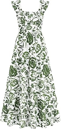 BTFBM Spring Dresses for Women 2026 Casual Sleeveless A-Line Boho Floral Maxi Beach Wedding Guest Dress with Pockets