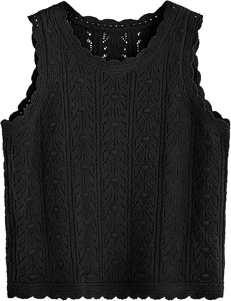 BTFBM Summer Crochet Tops for Women Sleeveless Knit Sweater Vest Tank Top Spring 2025 Cover Ups Beach Vacation Clothes