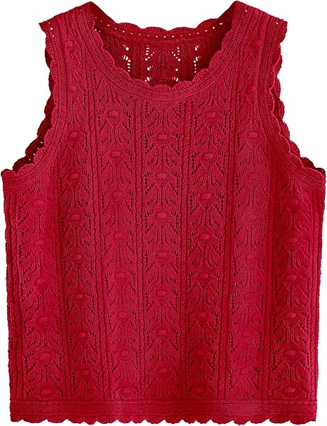 BTFBM Summer Crochet Tops for Women Sleeveless Knit Sweater Vest Tank Top Spring 2025 Cover Ups Beach Vacation Clothes
