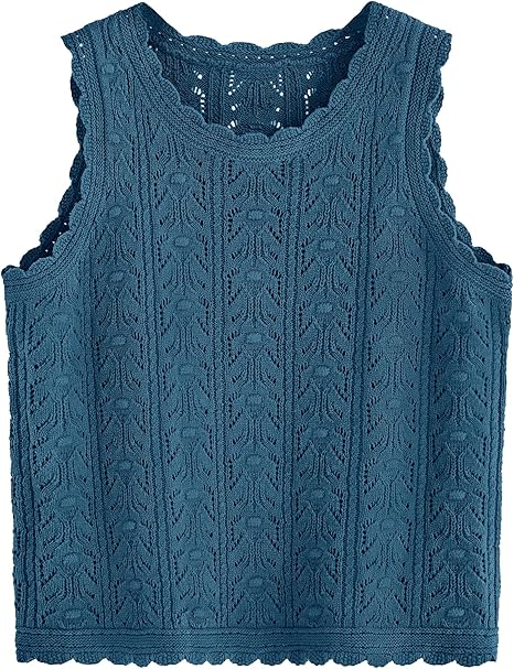 BTFBM Summer Crochet Tops for Women Sleeveless Knit Sweater Vest Tank Top Spring 2025 Cover Ups Beach Vacation Clothes