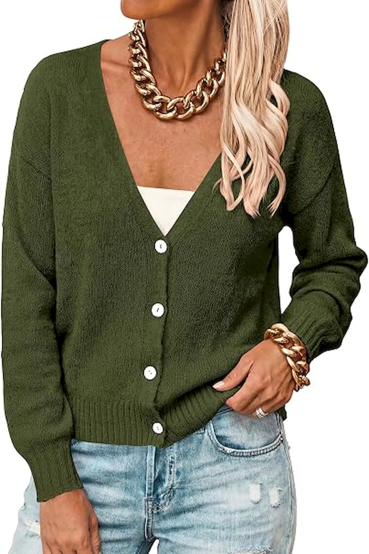 BTFBM V Neck Cardigan Sweaters for Women 2026 Fall | Long Sleeve Knit Sweater, Button Down Shrug Tops, Open Front, Lightweight Cardigans, Business Casual Outfits, Winter Clothing