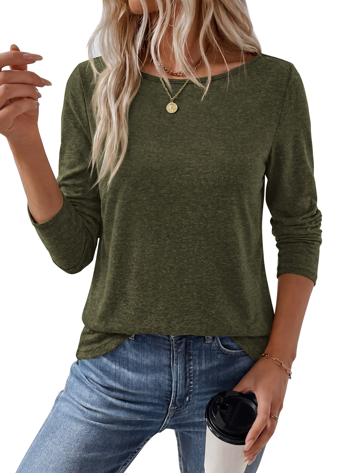 BTFBM Womens Tops 2026 Fall Clothes Casual Loose Long Sleeve Going Out Top Work Blouse Dressy T Shirts Tunics