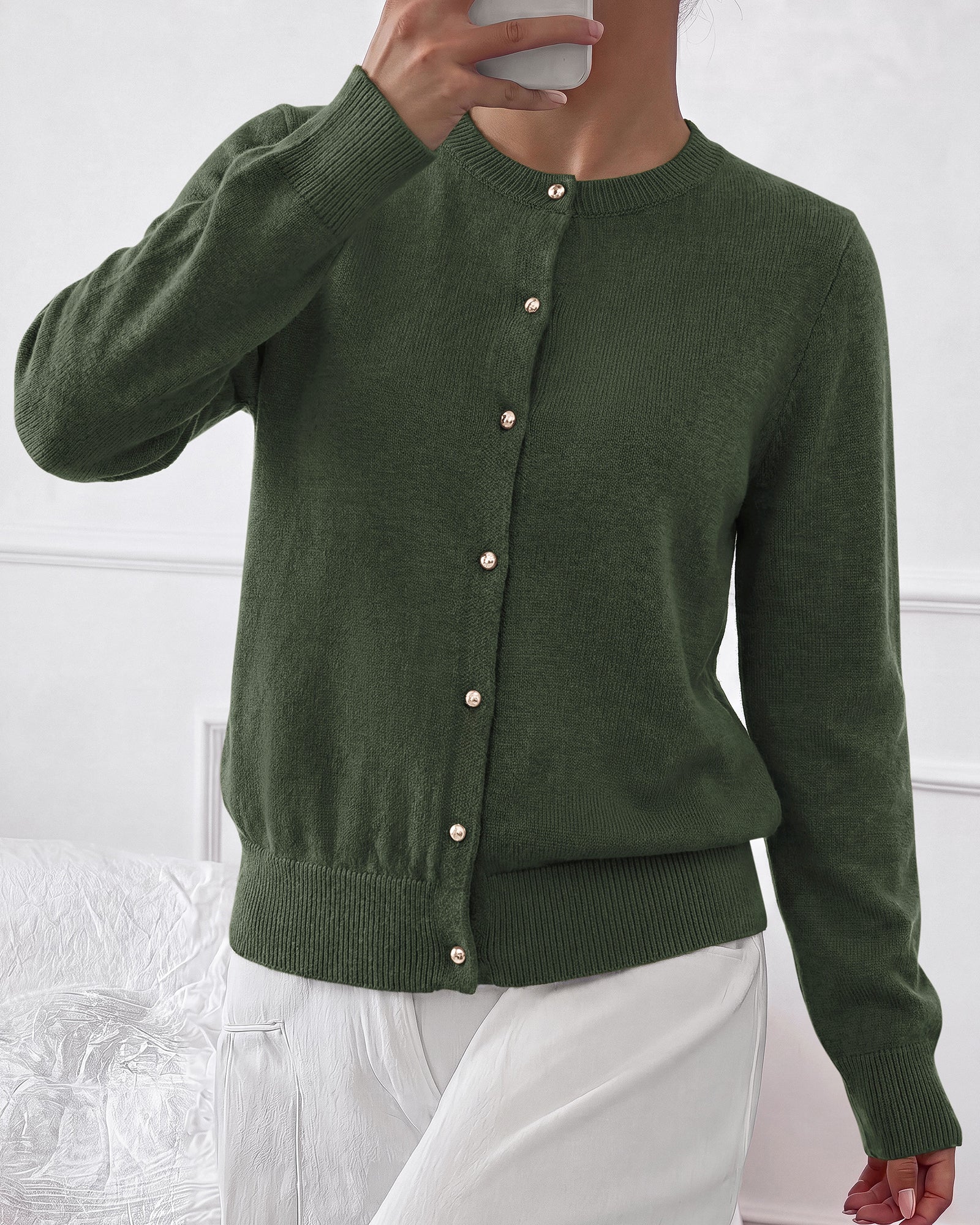 BTFBM Button Cardigan Sweaters for Women Fall Clothes 2026  Ribbed Knit Open Front Cardigan, Long Sleeve Sweater, Cozy Soft Stretchy Outerwear, Relaxed Fit, 2026 Trendy Winter Outfits