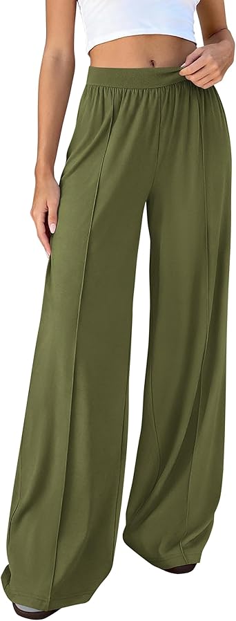 BTFBM Palazzo Pants for Women 2026 Spring Summer Casual Lounge Pants High Waist Flowy Trousers Baggy Wide Leg Sweatpants