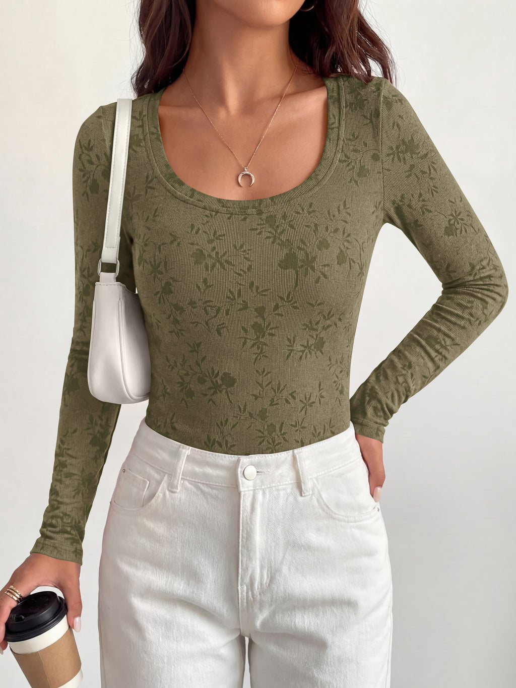 BTFBM Women's Long Sleeve Scoop Neck Shirts Floral Tops | Casual Women Fall Clothes, Ribbed Slim Fitted T-Shirts, y2k Fashion Clothing, Concert Going Out Top, Club Date Night Outfits