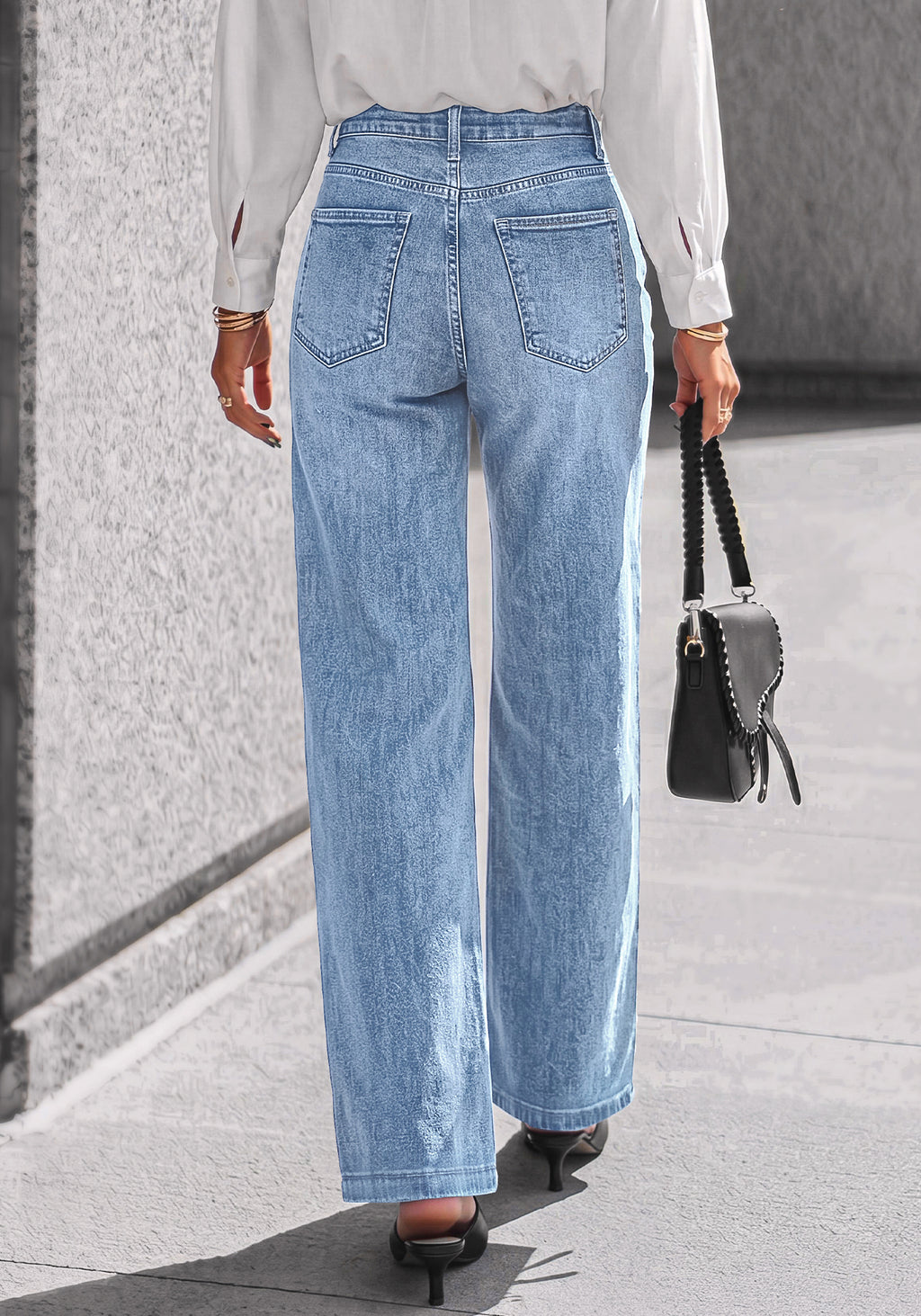 BTFBM Front Seam Stretchy Wide Straight Leg Jeans for Women Trendy 2026