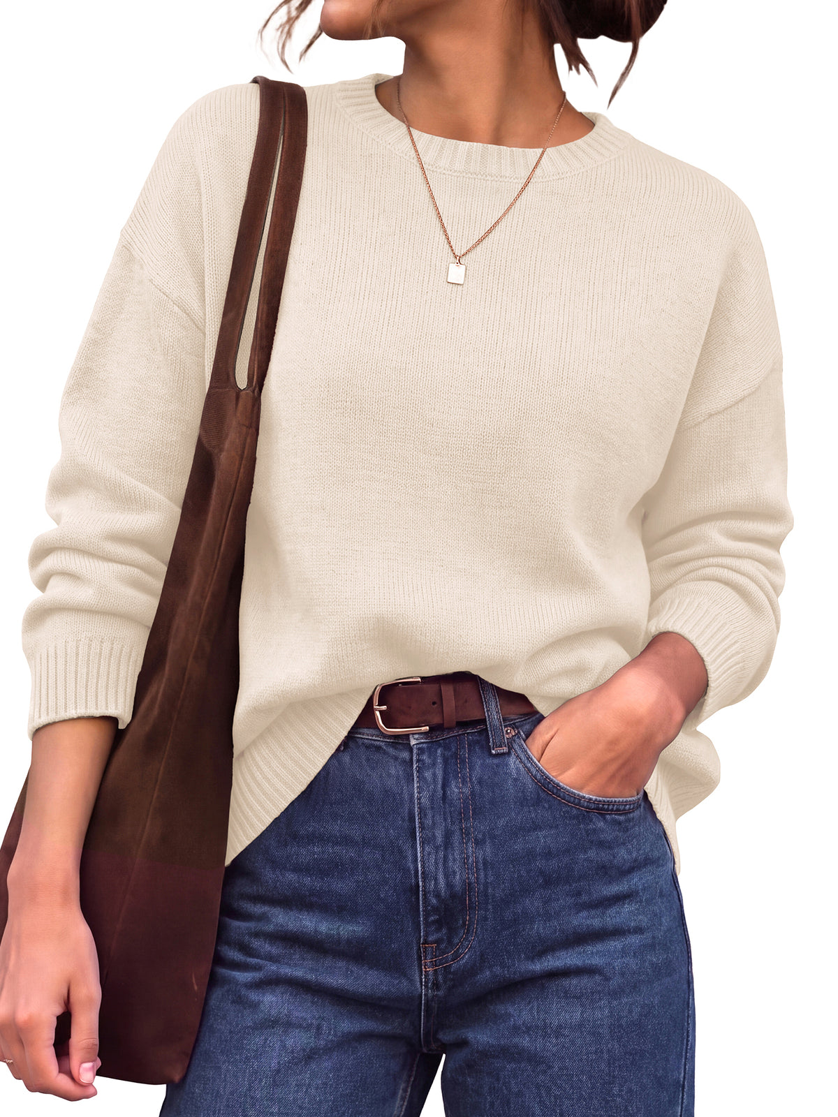 BTFBM Oversized Sweaters for Women Fall Clothes Crewneck Winter Outfits  Drop Shoulder Tunics, Long Sleeve Pullover Tops, Loose Fit Tunic Tops, Casual Cozy Fashion Clothing 2026, Going Out Outfits