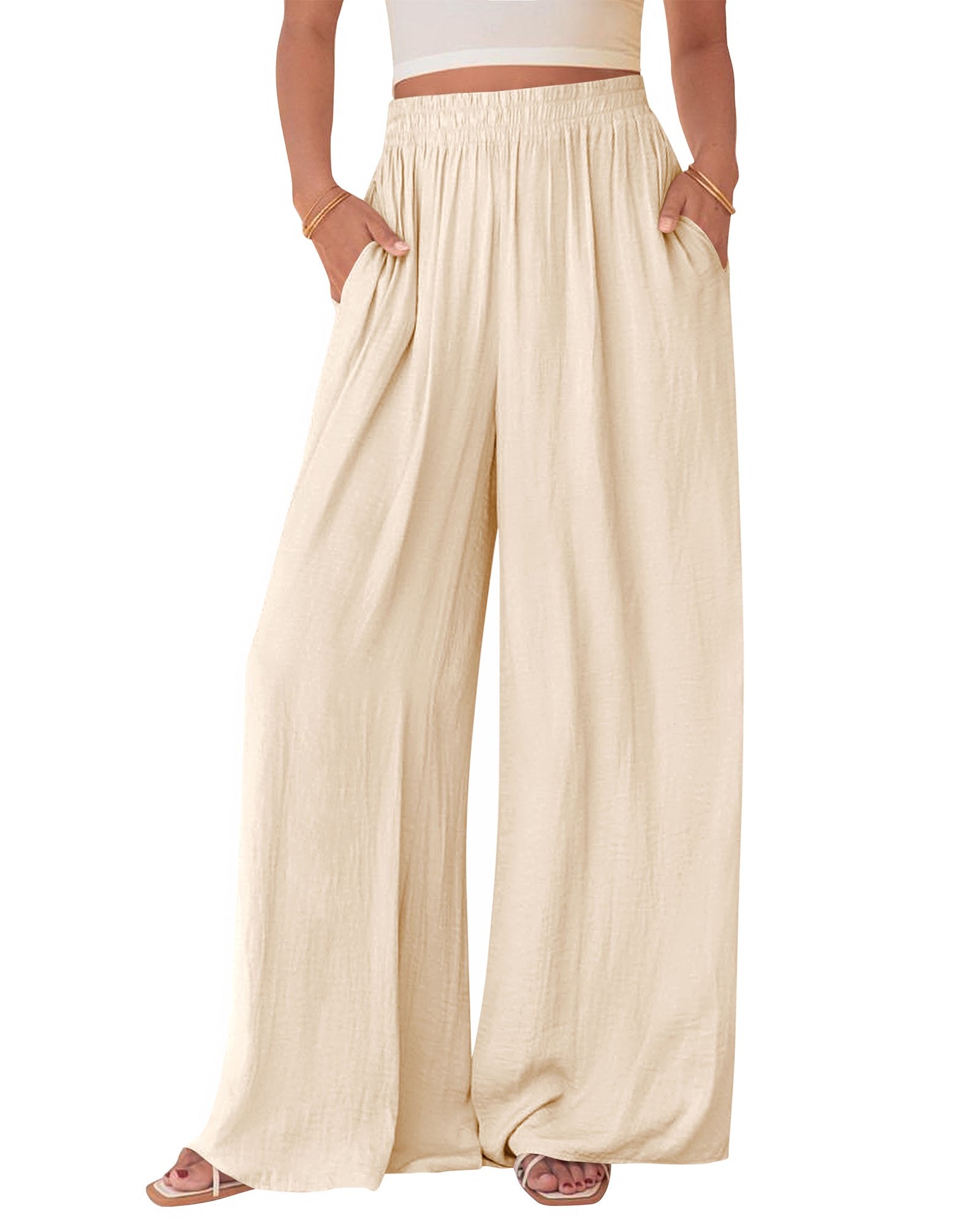 BTFBM Wide Leg Pants Woman Summer 2025 Pockets Loose Flowy Trousers Lounge Palazzo Pant Beach Vacation Clothes