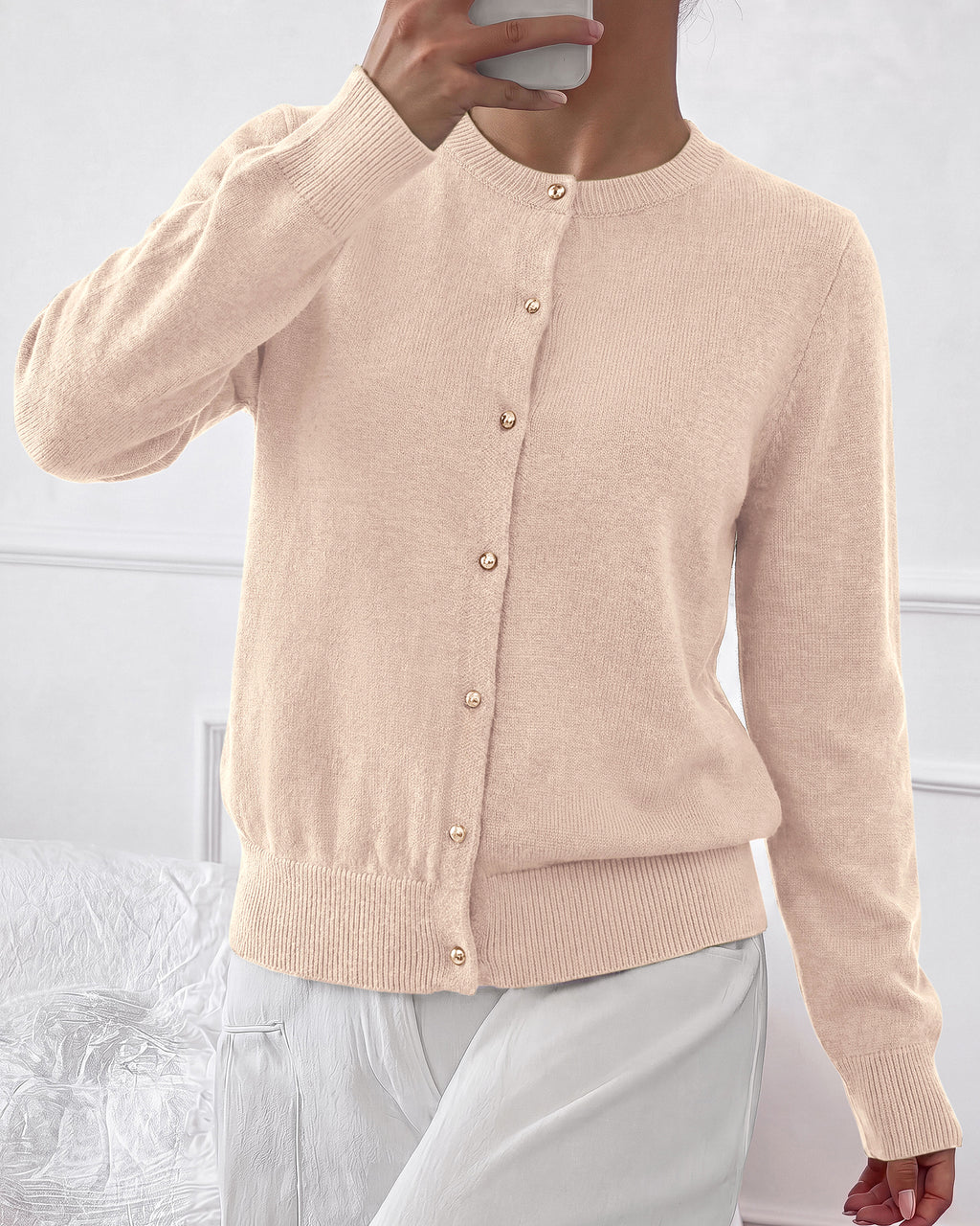 BTFBM Button Cardigan Sweaters for Women Fall Clothes 2026  Ribbed Knit Open Front Cardigan, Long Sleeve Sweater, Cozy Soft Stretchy Outerwear, Relaxed Fit, 2026 Trendy Winter Outfits