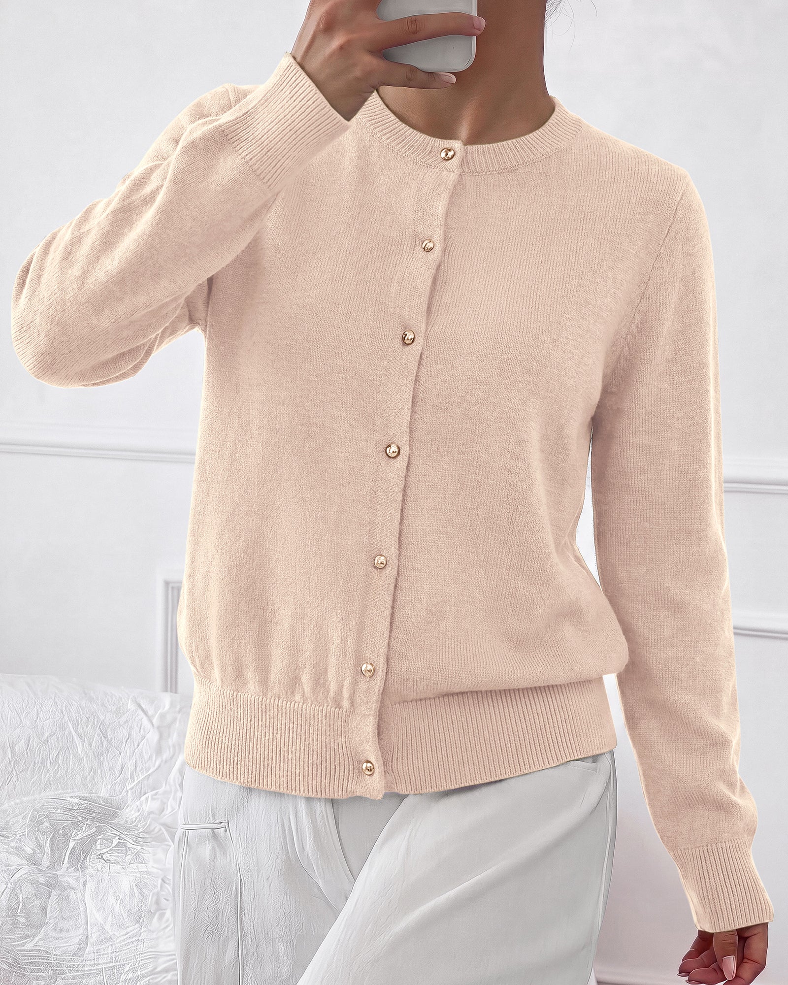 BTFBM Button Cardigan Sweaters for Women Fall Clothes 2026  Ribbed Knit Open Front Cardigan, Long Sleeve Sweater, Cozy Soft Stretchy Outerwear, Relaxed Fit, 2026 Trendy Winter Outfits