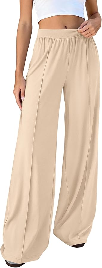 BTFBM Palazzo Pants for Women 2026 Spring Summer Casual Lounge Pants High Waist Flowy Trousers Baggy Wide Leg Sweatpants