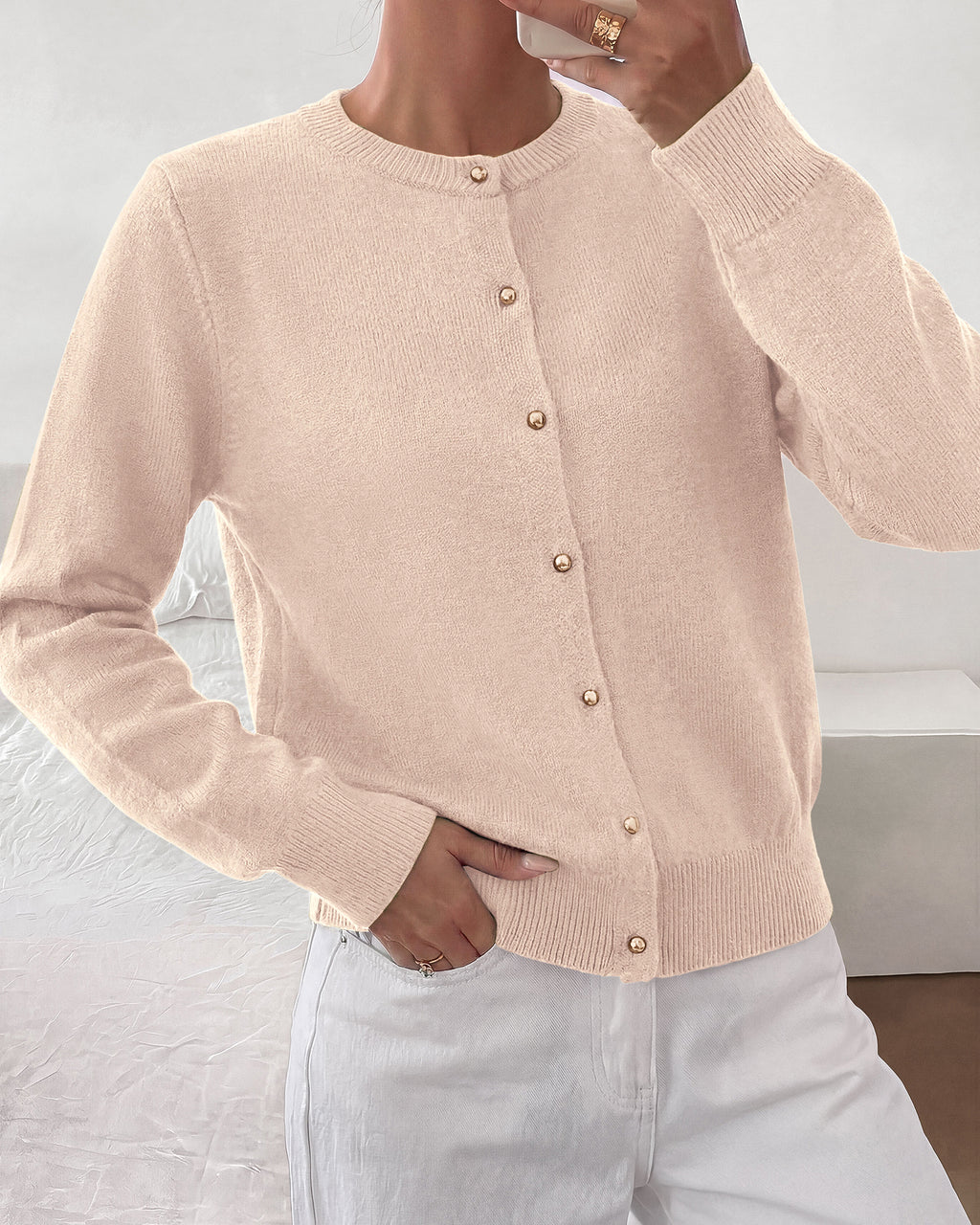 BTFBM Button Cardigan Sweaters for Women Fall Clothes 2026  Ribbed Knit Open Front Cardigan, Long Sleeve Sweater, Cozy Soft Stretchy Outerwear, Relaxed Fit, 2026 Trendy Winter Outfits
