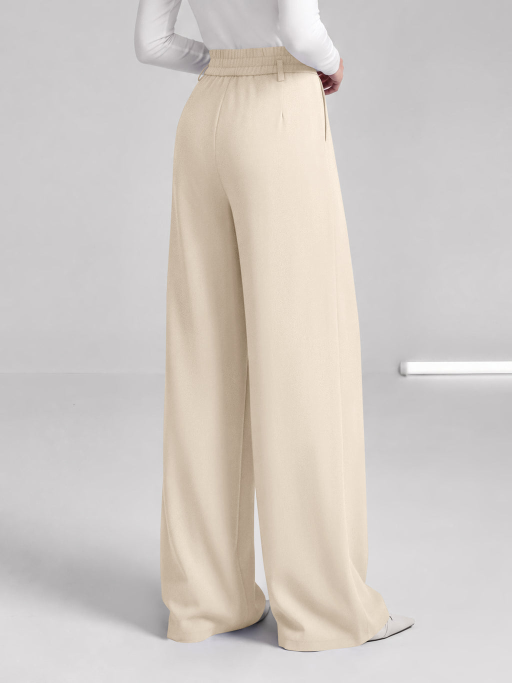 BTFBM Wide Leg Dress Pants Women Business Casual Outfits | Elastic High Waisted Palazzo Pants, Button Zip Up Closure, Pleated Office Work Trousers With Pockets, Fall Fashion 2026