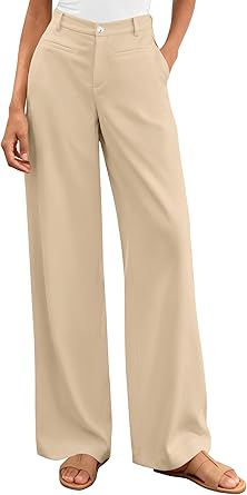 BTFBM Women Wide Leg Pants High Waisted Spring 2026 Business Casual Outfits Slacks Trousers Dressy Palazzo Pants Pockets
