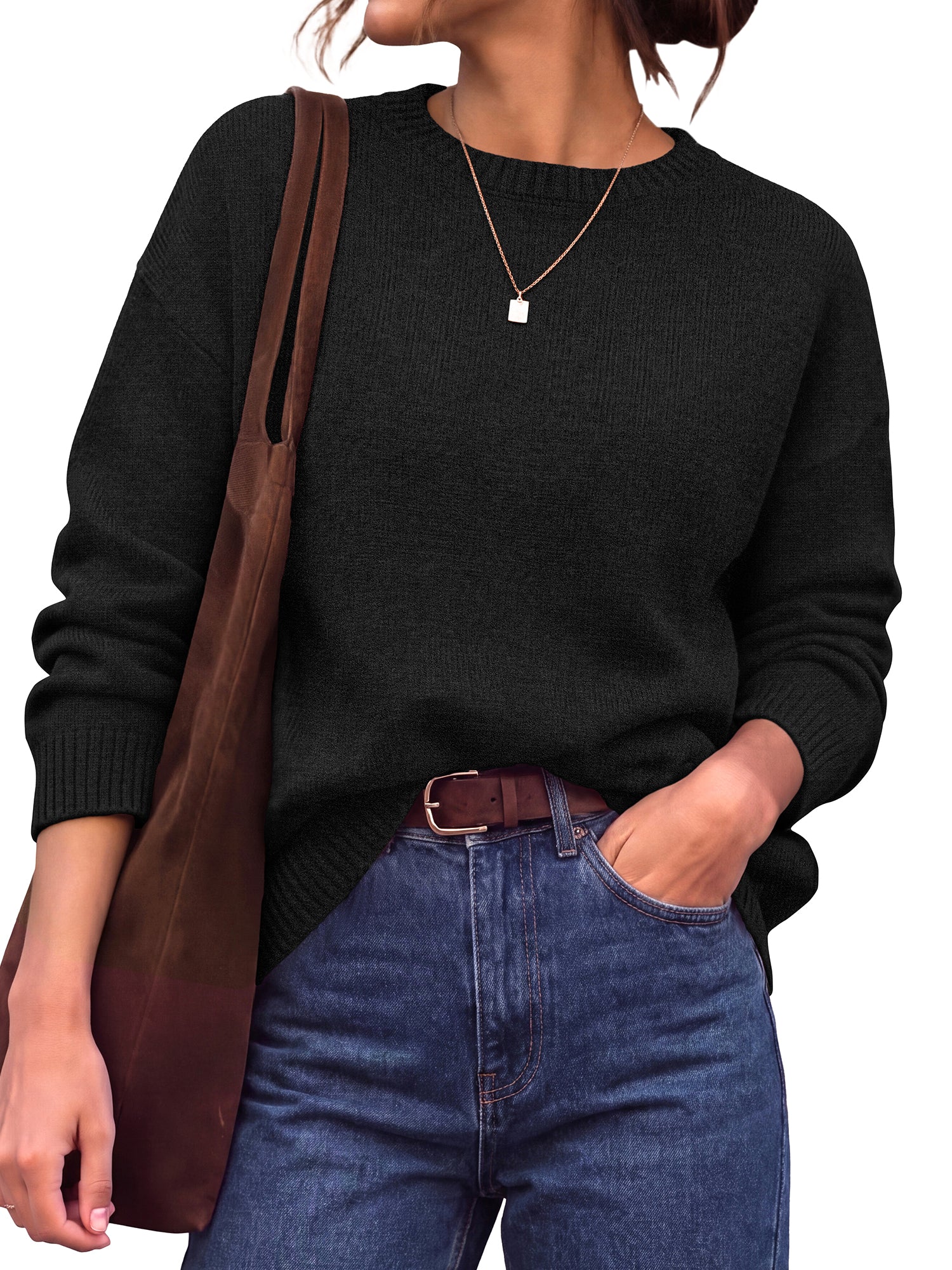 BTFBM Oversized Sweaters for Women Fall Clothes Crewneck Winter Outfits  Drop Shoulder Tunics, Long Sleeve Pullover Tops, Loose Fit Tunic Tops, Casual Cozy Fashion Clothing 2026, Going Out Outfits