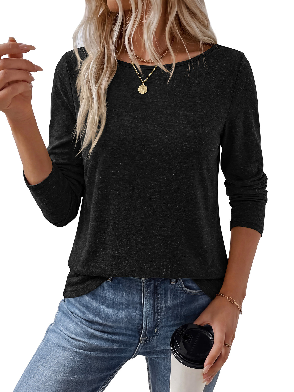 BTFBM Womens Tops 2026 Fall Clothes Casual Loose Long Sleeve Going Out Top Work Blouse Dressy T Shirts Tunics