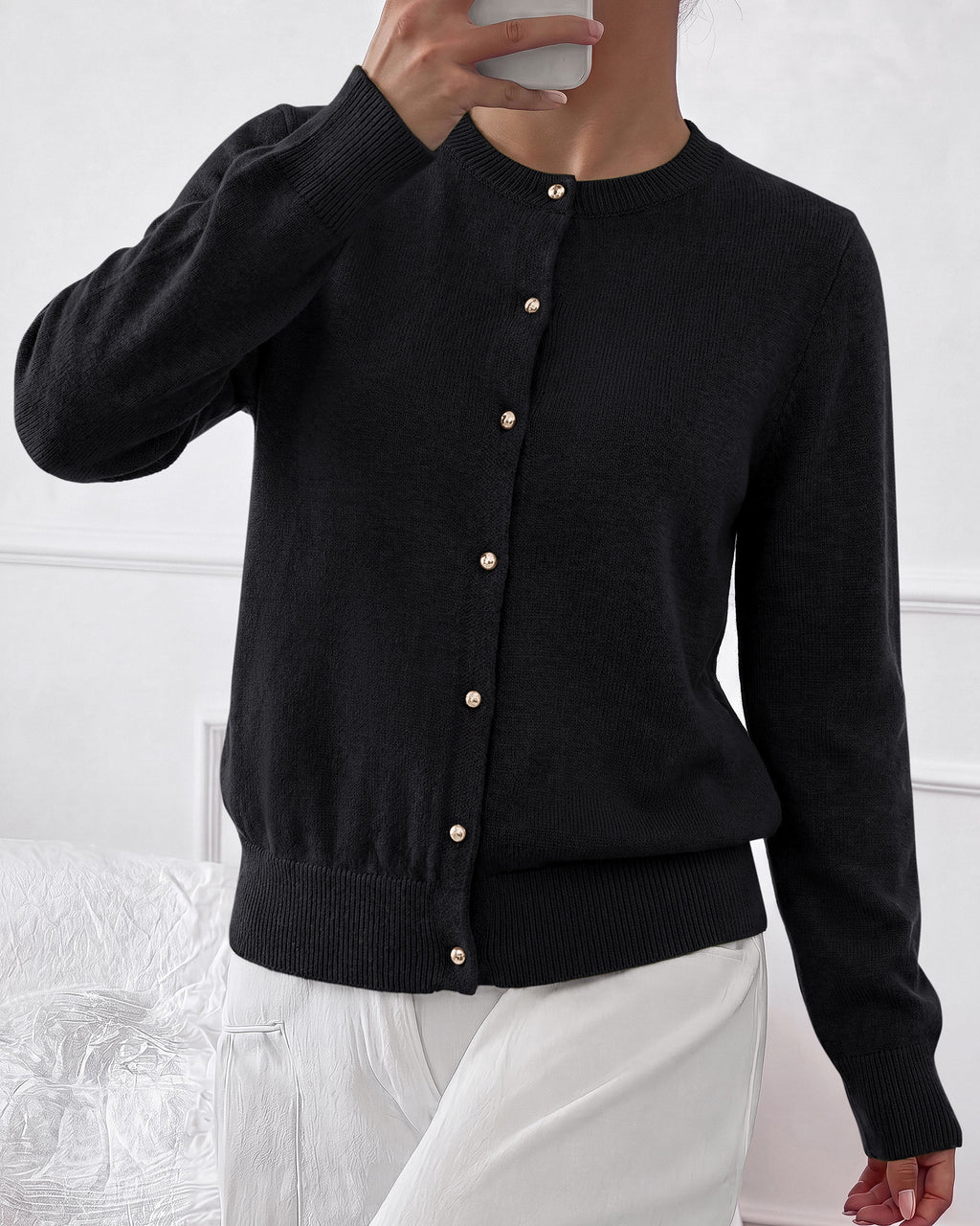BTFBM Button Cardigan Sweaters for Women Fall Clothes 2026  Ribbed Knit Open Front Cardigan, Long Sleeve Sweater, Cozy Soft Stretchy Outerwear, Relaxed Fit, 2026 Trendy Winter Outfits