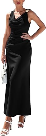 BTFBM Summer Dress for Women Sleeveless Solid Bodycon Homecoming Prom Cocktail Party Wedding Guest Maxi Dress