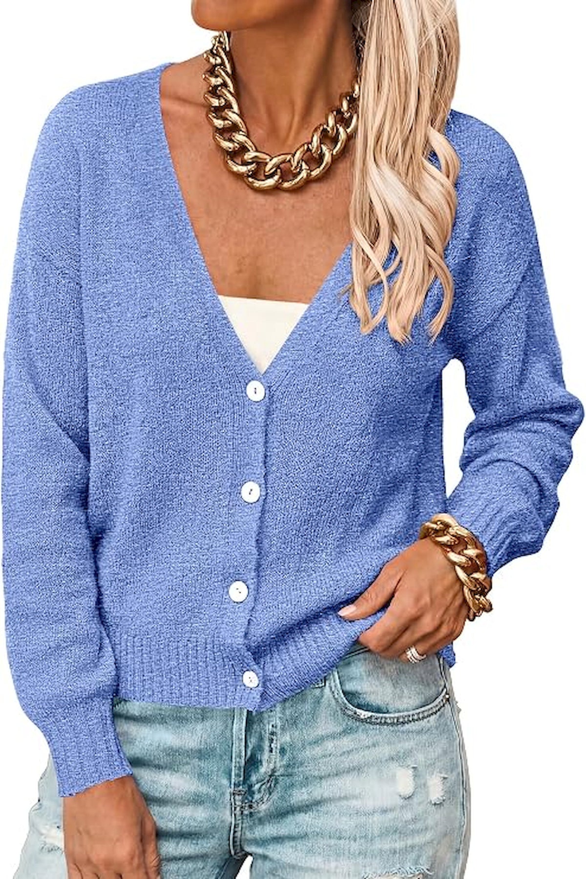 BTFBM V Neck Cardigan Sweaters for Women 2026 Fall | Long Sleeve Knit Sweater, Button Down Shrug Tops, Open Front, Lightweight Cardigans, Business Casual Outfits, Winter Clothing