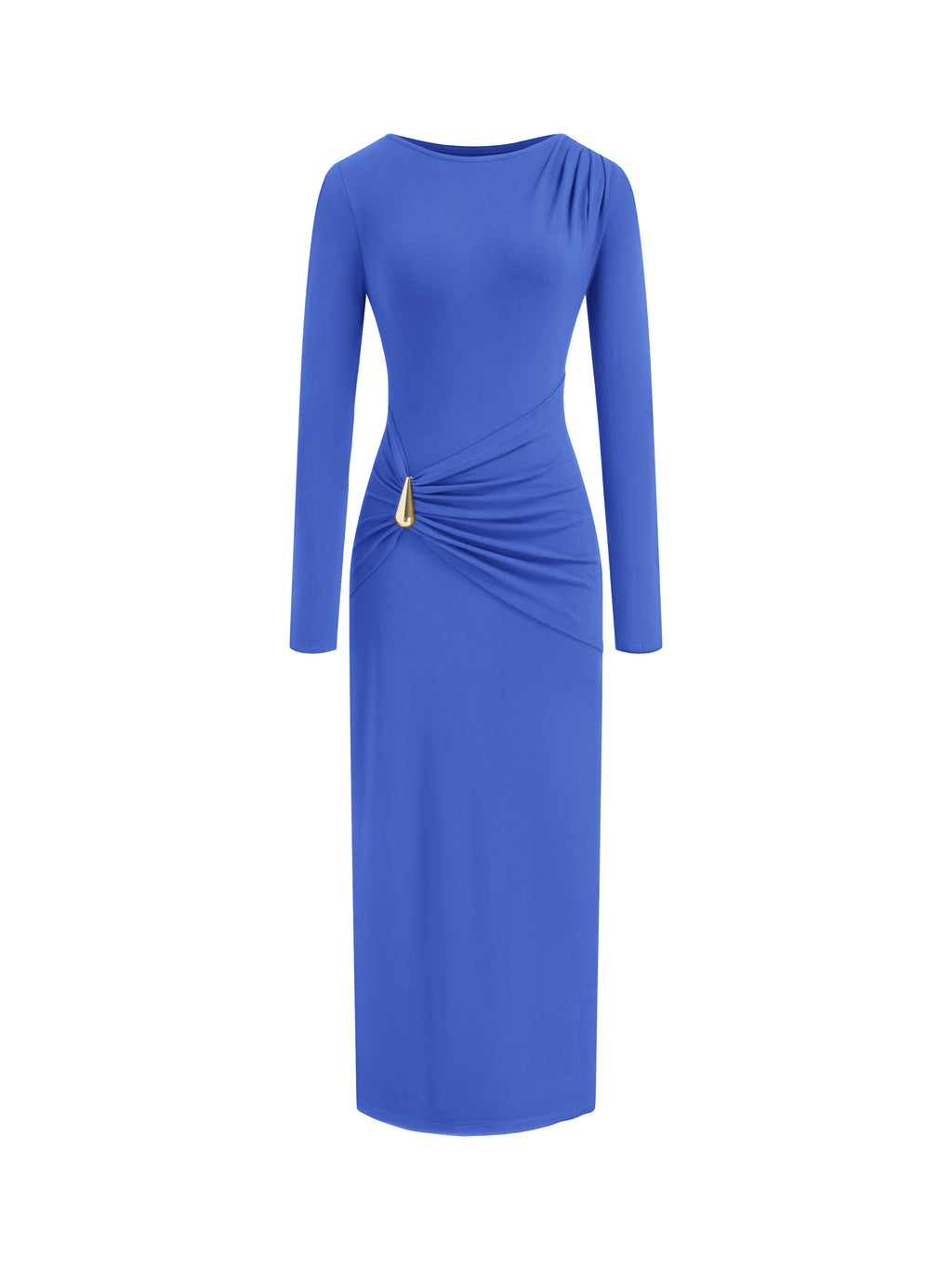 BTFBM Womens Long Sleeve Ruched Slit Maxi Wedding Guest Dress | Boat Neck, Bodycon, Semi Formal Dresses For Women Cocktail, Party, Homecoming, Date Night, Christmas, Holiday, Winter Outfits