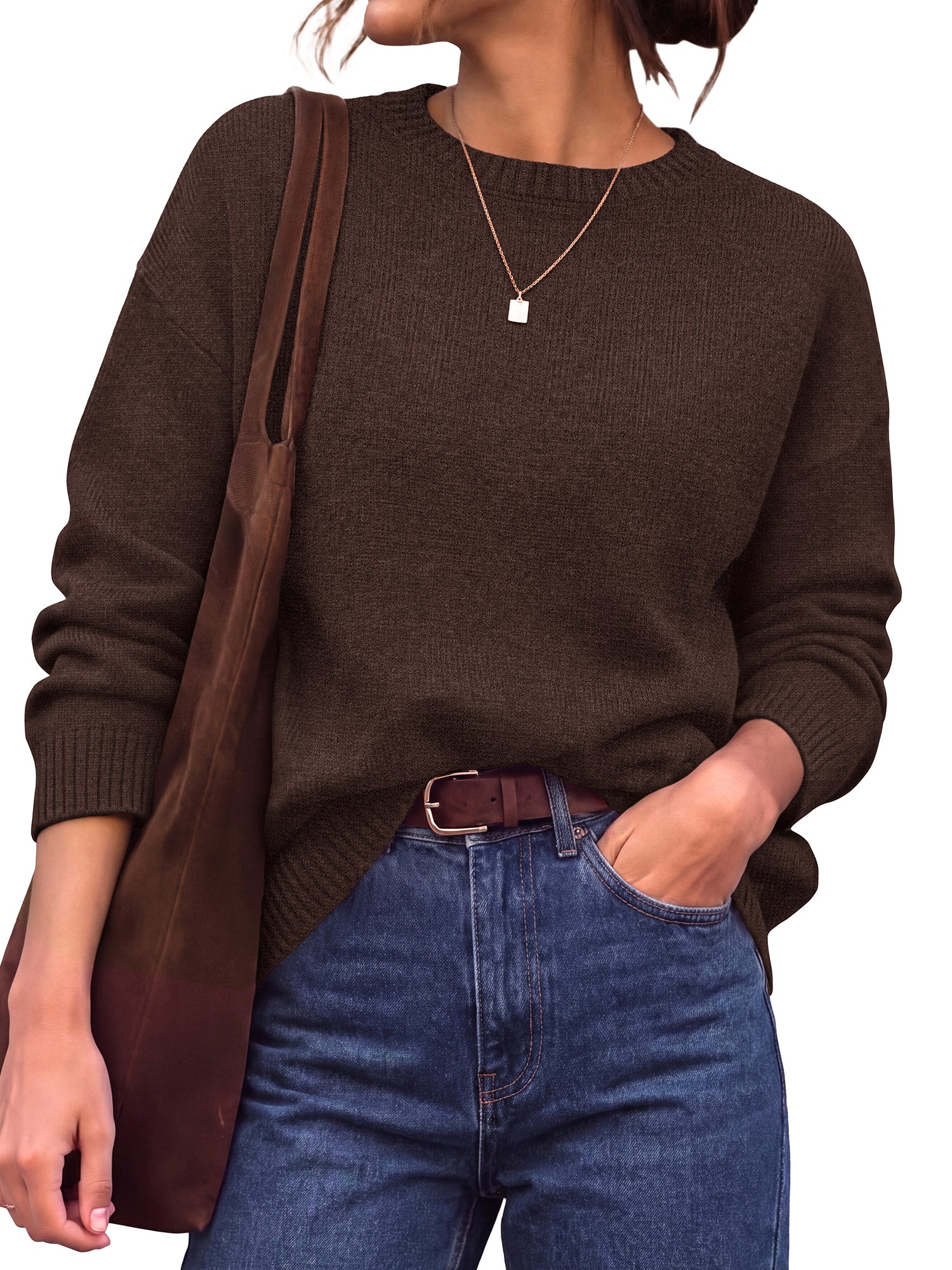 BTFBM Oversized Sweaters for Women Fall Clothes Crewneck Winter Outfits  Drop Shoulder Tunics, Long Sleeve Pullover Tops, Loose Fit Tunic Tops, Casual Cozy Fashion Clothing 2026, Going Out Outfits