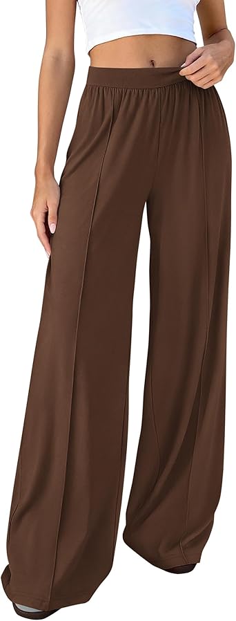 BTFBM Palazzo Pants for Women 2026 Spring Summer Casual Lounge Pants High Waist Flowy Trousers Baggy Wide Leg Sweatpants