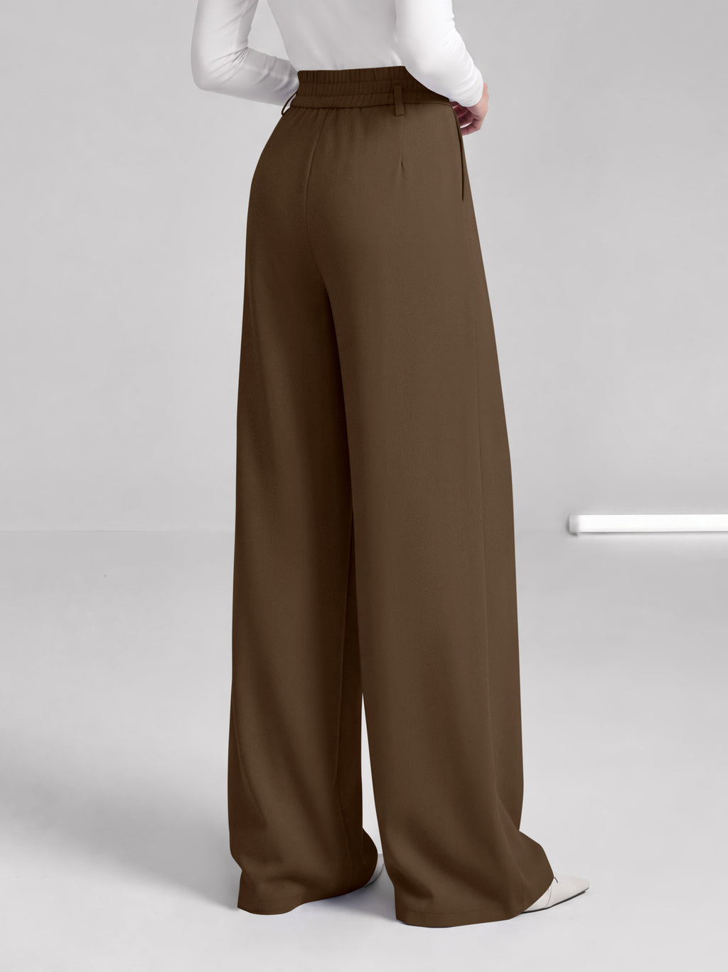 BTFBM Wide Leg Dress Pants Women Business Casual Outfits | Elastic High Waisted Palazzo Pants, Button Zip Up Closure, Pleated Office Work Trousers With Pockets, Fall Fashion 2026