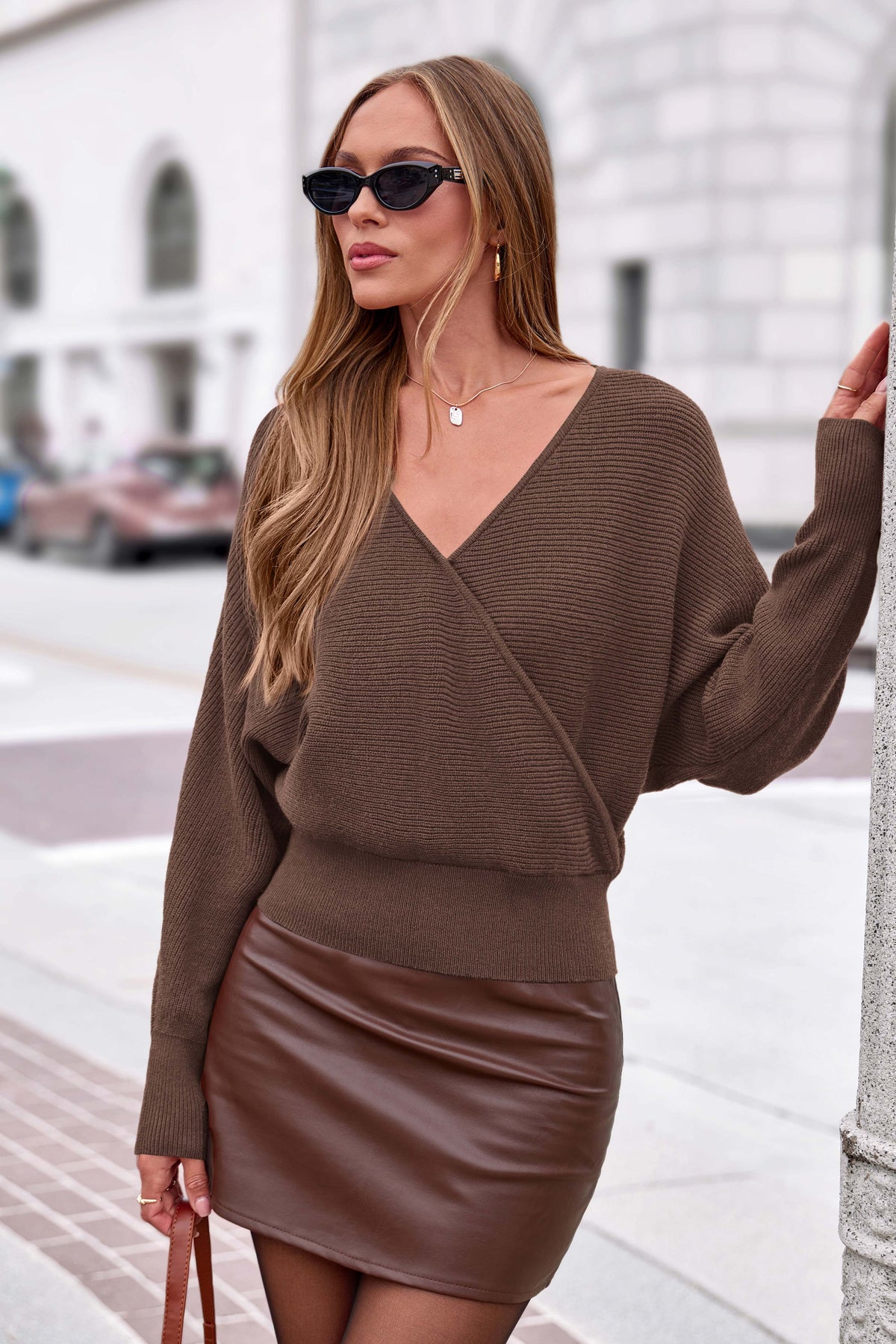BTFBM Wrap Cross Ribbed Knit Cropped Sweaters for Women 2026 | V Neck Cozy Sweater With Safe Snap,Long Sleeve Fall Clothes Winter Clothing,Holiday Outfits Christmas Thanksgiving Halloween
