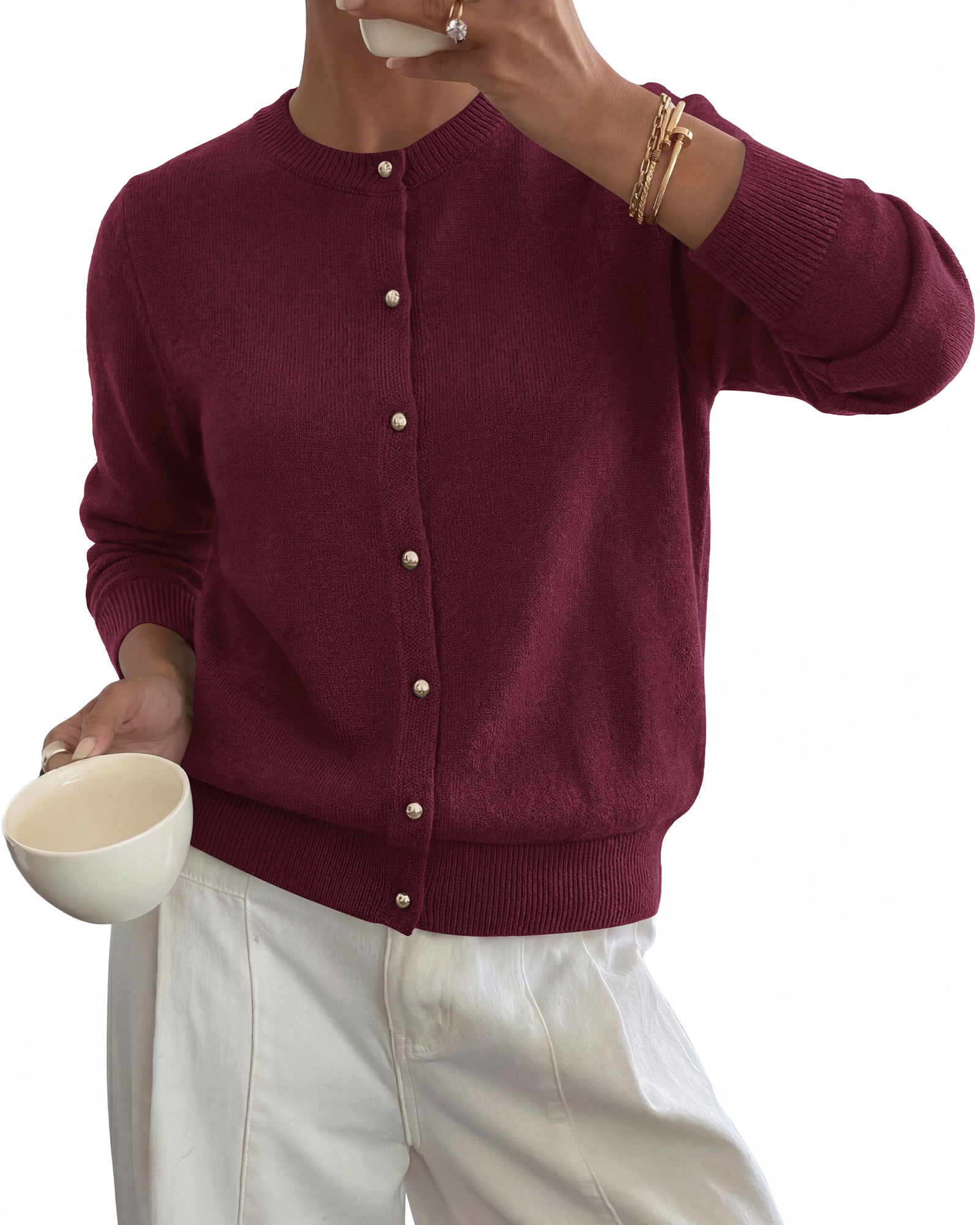 BTFBM Button Cardigan Sweaters for Women Fall Clothes 2026  Ribbed Knit Open Front Cardigan, Long Sleeve Sweater, Cozy Soft Stretchy Outerwear, Relaxed Fit, 2026 Trendy Winter Outfits