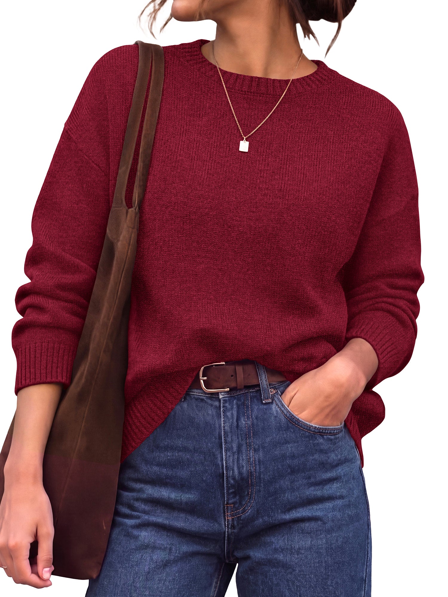 BTFBM Oversized Sweaters for Women Fall Clothes Crewneck Winter Outfits  Drop Shoulder Tunics, Long Sleeve Pullover Tops, Loose Fit Tunic Tops, Casual Cozy Fashion Clothing 2026, Going Out Outfits