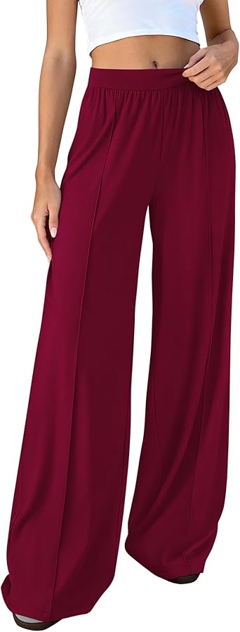 BTFBM Palazzo Pants for Women 2026 Spring Summer Casual Lounge Pants High Waist Flowy Trousers Baggy Wide Leg Sweatpants
