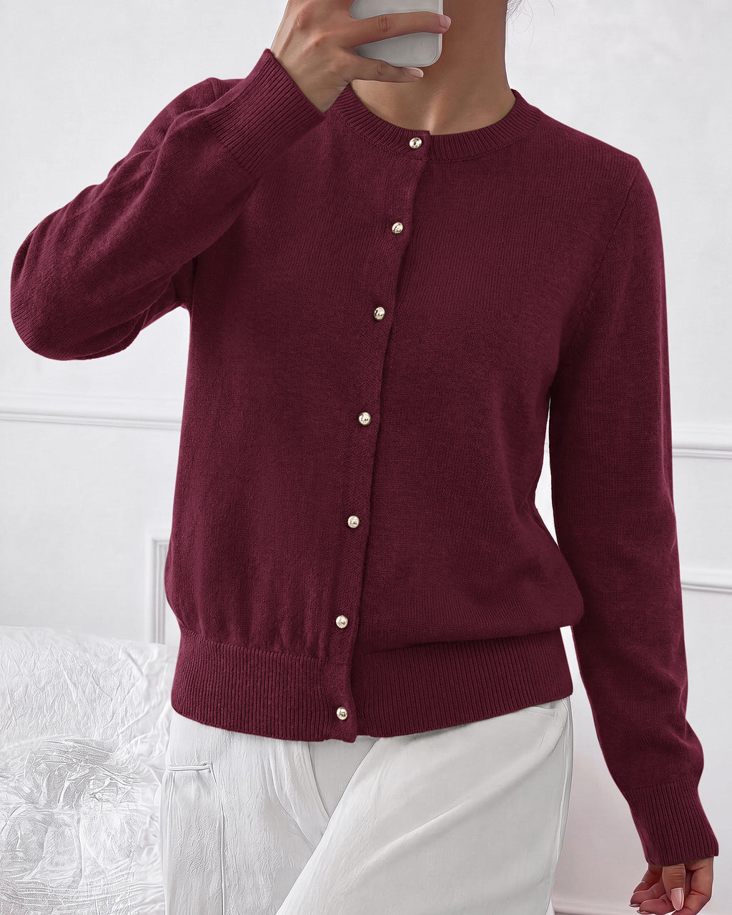 BTFBM Button Cardigan Sweaters for Women Fall Clothes 2026  Ribbed Knit Open Front Cardigan, Long Sleeve Sweater, Cozy Soft Stretchy Outerwear, Relaxed Fit, 2026 Trendy Winter Outfits