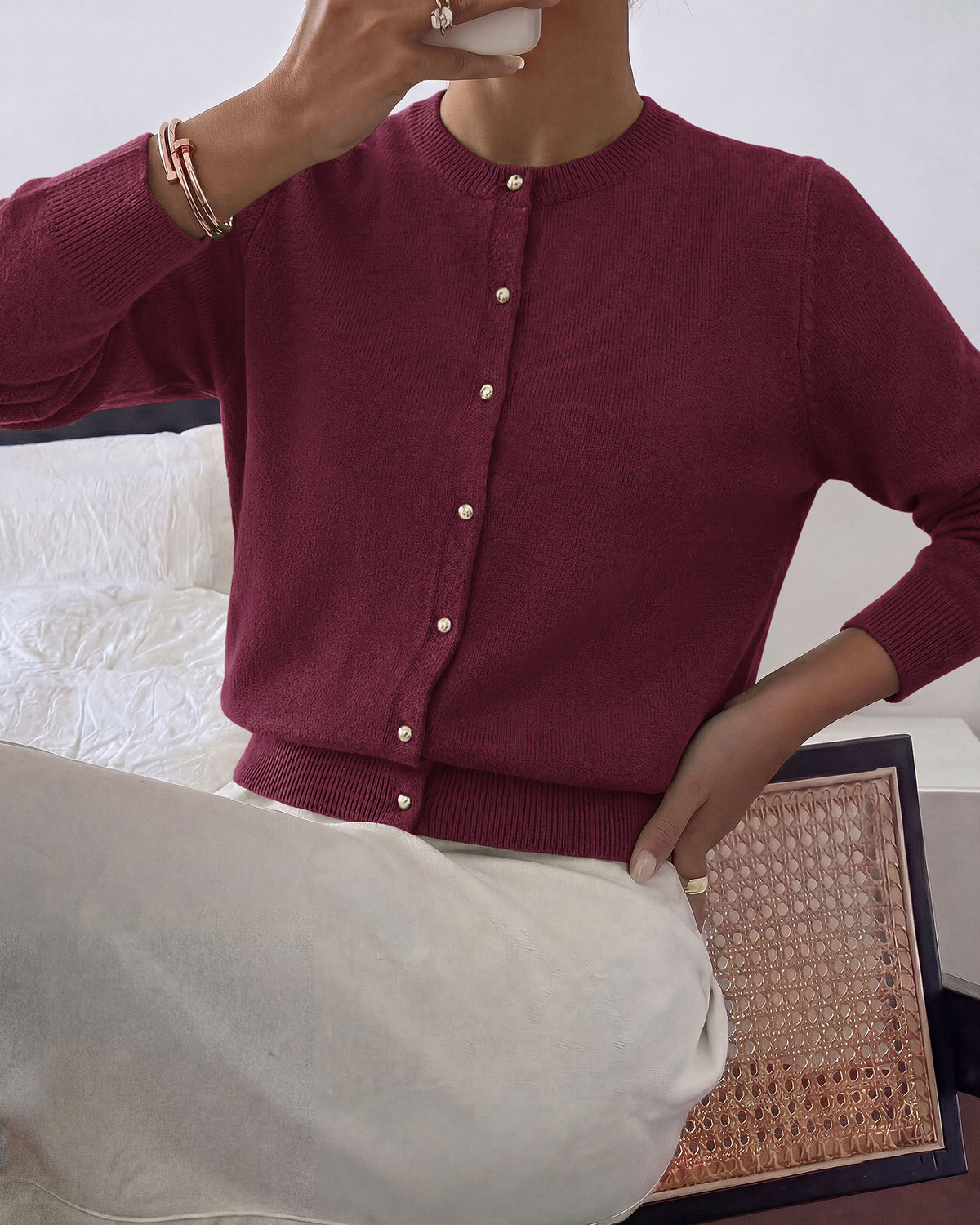 BTFBM Button Cardigan Sweaters for Women Fall Clothes 2026  Ribbed Knit Open Front Cardigan, Long Sleeve Sweater, Cozy Soft Stretchy Outerwear, Relaxed Fit, 2026 Trendy Winter Outfits