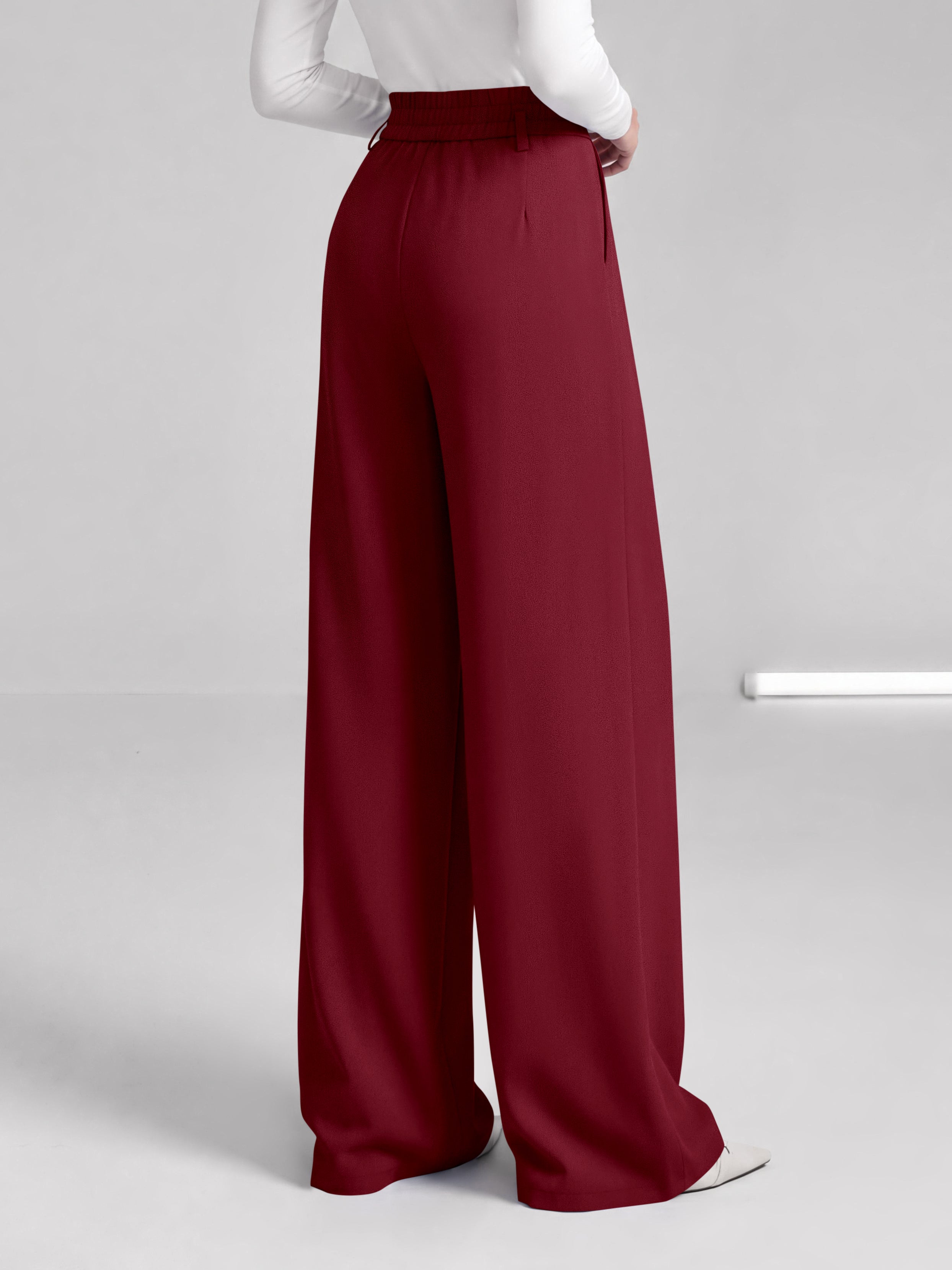 BTFBM Wide Leg Dress Pants Women Business Casual Outfits | Elastic High Waisted Palazzo Pants, Button Zip Up Closure, Pleated Office Work Trousers With Pockets, Fall Fashion 2026