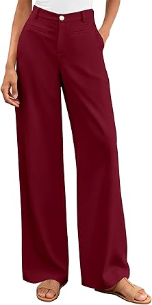 BTFBM Women Wide Leg Pants High Waisted Spring 2026 Business Casual Outfits Slacks Trousers Dressy Palazzo Pants Pockets