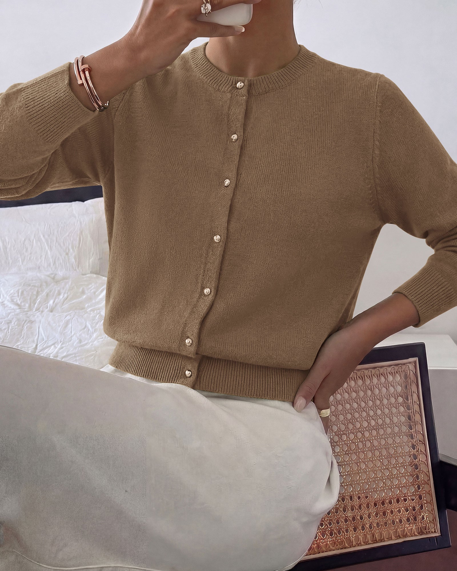 BTFBM Button Cardigan Sweaters for Women Fall Clothes 2026  Ribbed Knit Open Front Cardigan, Long Sleeve Sweater, Cozy Soft Stretchy Outerwear, Relaxed Fit, 2026 Trendy Winter Outfits